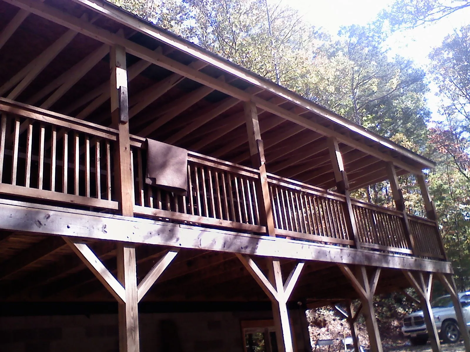 Timber framing under a new elevated porch and deck — Roof Leak Repair in Fort Jennings by Roofing Brothers